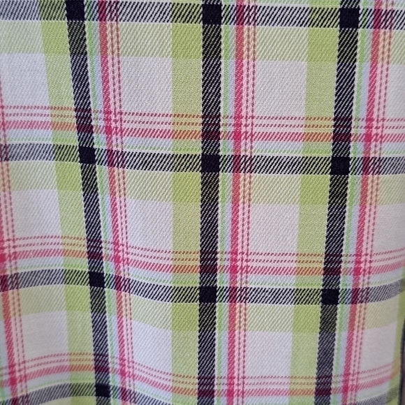 Thomas Dean Men's XL Flip Cuff Long Sleeve Shirt Gingham Plaid Cotton Dressy - Picture 5 of 12